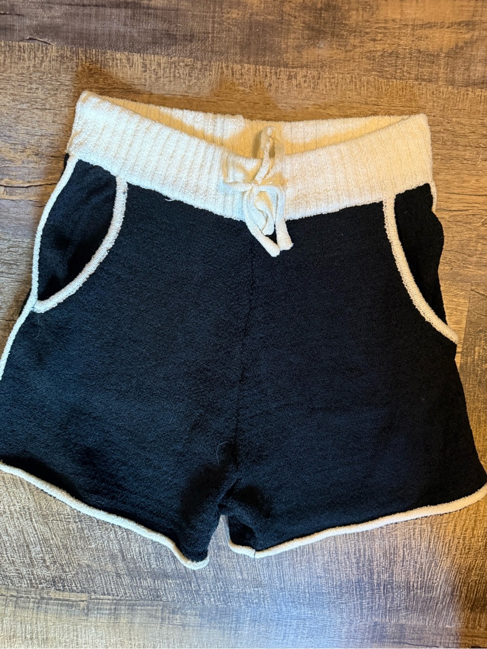 Promesa Black and Cream Athletic Knit Shorts